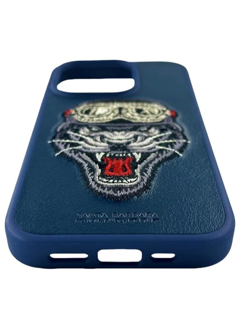 SANTA BARBARA POLO & RACQUET CLUB - Santa Barbara Polo & Racquet Club Retro Embroidery Shockproof Protective Phone Case for iPhone 15 Pro – Premium PU Leather, Soft TPU Frame, Slim Fit, Raised Edge Screen & Camera Guard, Elegant Slim Design – Thinker - Image 1