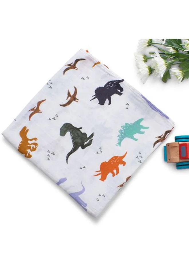 Anvi Baby Organic Bamboo Muslin Swaddle Wrap- Dinosaur