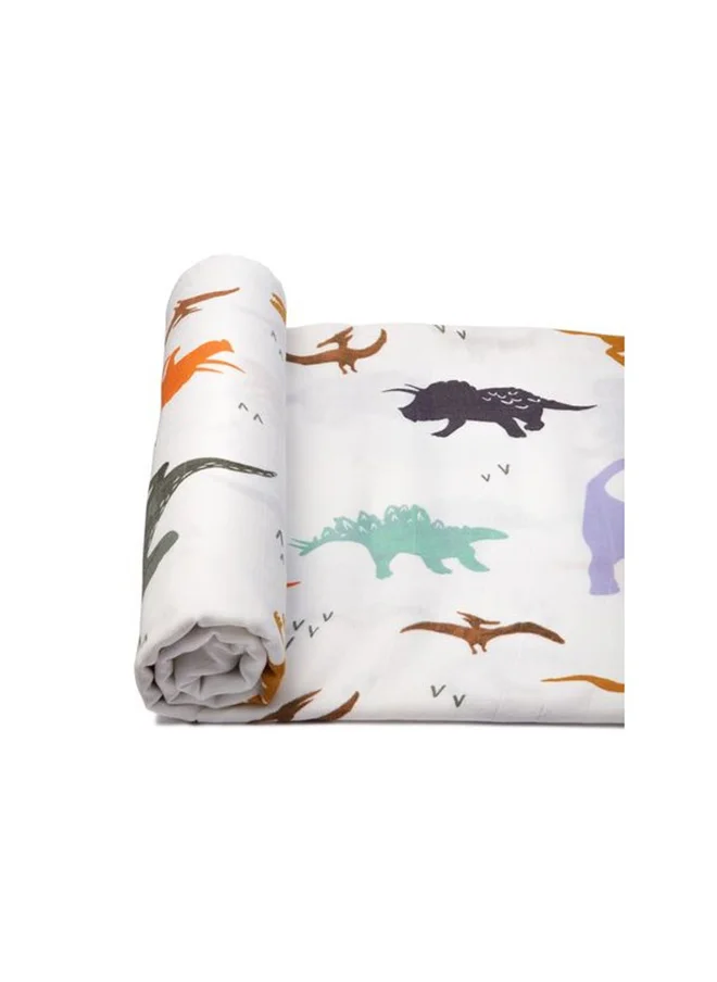 أنفي بيبي Organic Bamboo Muslin Swaddle Wrap- Dinosaur