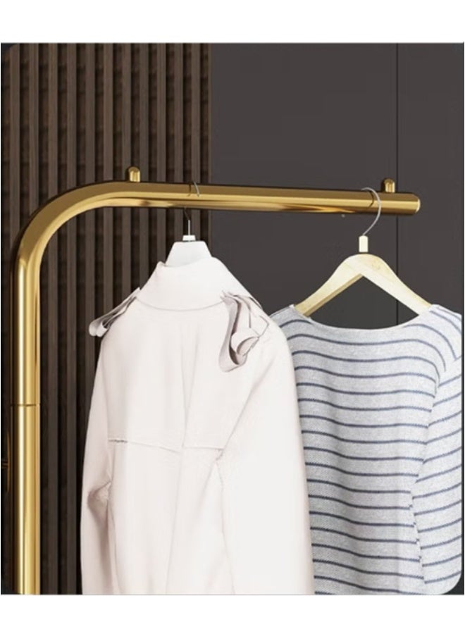 كوتيس حامل معاطف معدني من قطعة واحدة، رف ملابس، رف فردي للملابس، شماعات قائمة بذاتها لمدخل المنزل، للملابس، للمنزل، الفندق، أو للمحلات التجارية، باللون الذهبي/الأسود، بمقاس 45x28x170 سم - Image 5