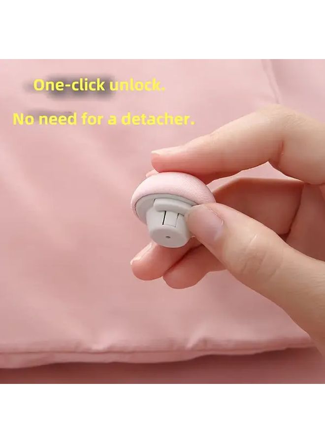 12 Pack White Mushroom Nail Quilt Retainers Detachable Grips No Trace - Image 2