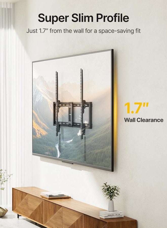 Montek Heavy Duty Tilt TV Wall Mount for 43–100" Large Flat & Curved TVs, Holds 200 lbs, Ultra Slim Low Profile Bracket with 8° Tilt, Fits 16"/18"/24" Wood Studs, Max VESA 800x600, 4× Load Tested - Image 4