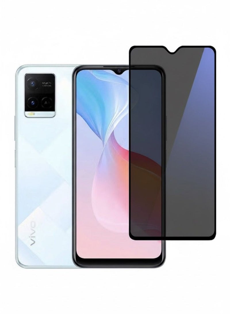 أوريجنال واقي شاشة الخصوصية لهاتف VIVO Y33S - زجاج مقسّى مضاد للكهرباء الساكنة مع خصوصية ESD، صلابة 9H، مضاد للتجسس، مقاوم للغبار، ملمس فائق النعومة - Image 1