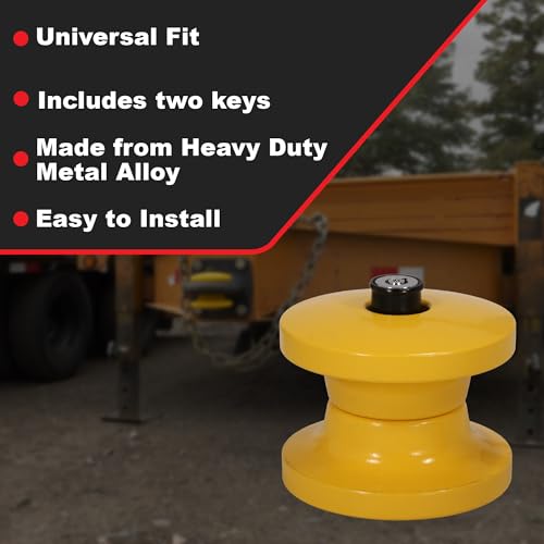 Trimax TLR51 - Pintle Hitch Ring Lock - Lunette Ring Lock for Pintle Hook Trailers - Fits 2-7/8" Inside Diameter, Yellow - Image 2