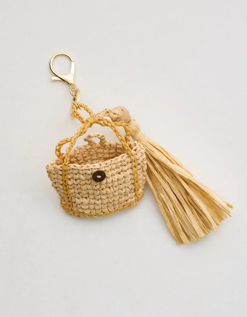 Aerie  Aerie Straw Tassel Bag Charm  | Best Price UAE