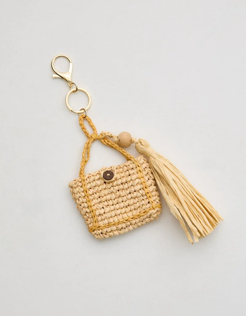 Aerie Straw Tassel Bag Charm