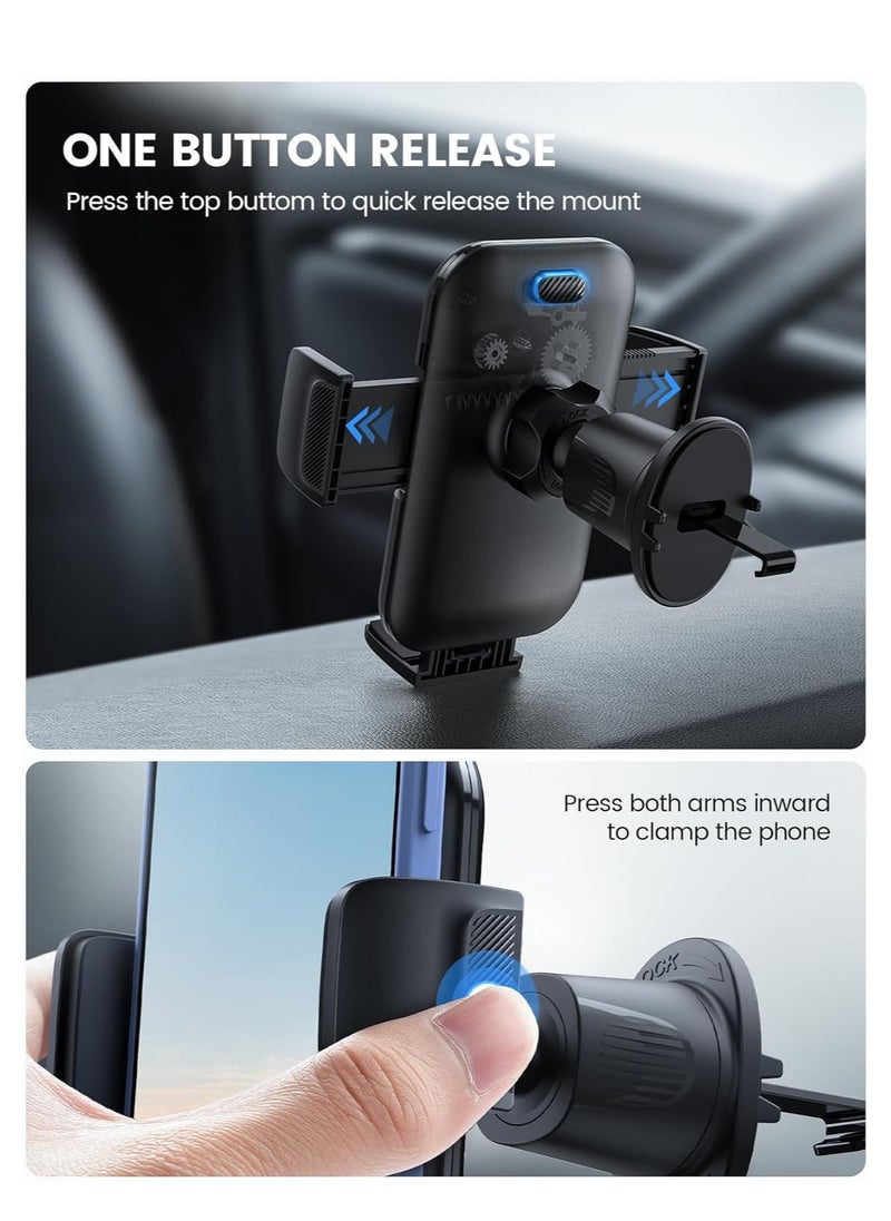 Lamicall - Lamicall 2024 Wider Clamp & Metal Hook Car Phone Holder Vent [Thick Cases Friendly] Phone Holders for Your Car Mount Automobile Hands Free Cradle Air Vent for iPhone 15 14 13 Pro Max Smartphone - Image 1