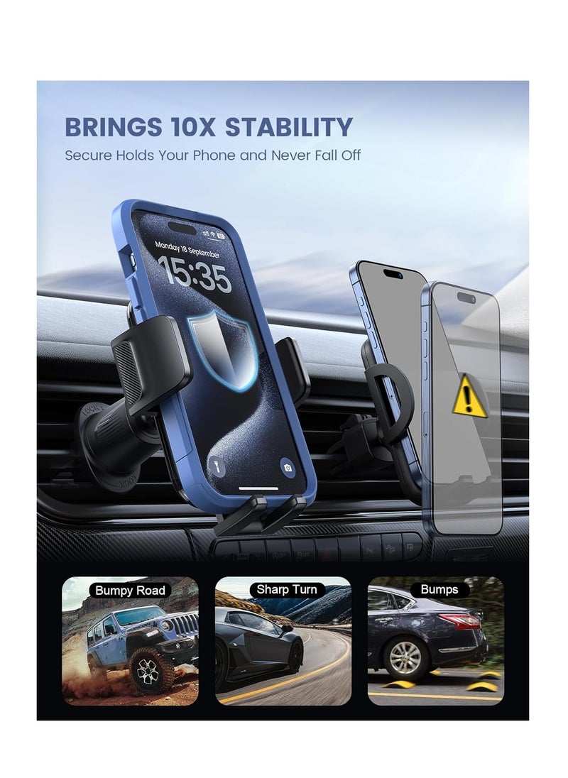 Lamicall - Lamicall 2024 Wider Clamp & Metal Hook Car Phone Holder Vent [Thick Cases Friendly] Phone Holders for Your Car Mount Automobile Hands Free Cradle Air Vent for iPhone 15 14 13 Pro Max Smartphone - Image 1