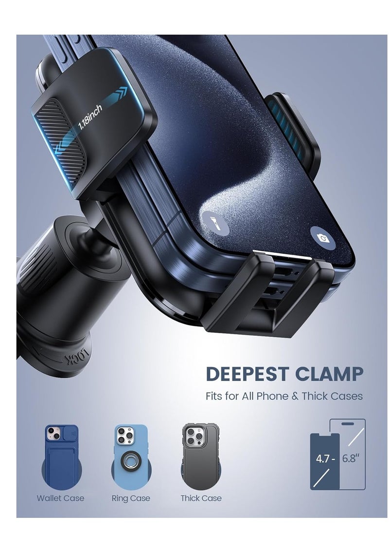 Lamicall - Lamicall 2024 Wider Clamp & Metal Hook Car Phone Holder Vent [Thick Cases Friendly] Phone Holders for Your Car Mount Automobile Hands Free Cradle Air Vent for iPhone 15 14 13 Pro Max Smartphone - Image 1
