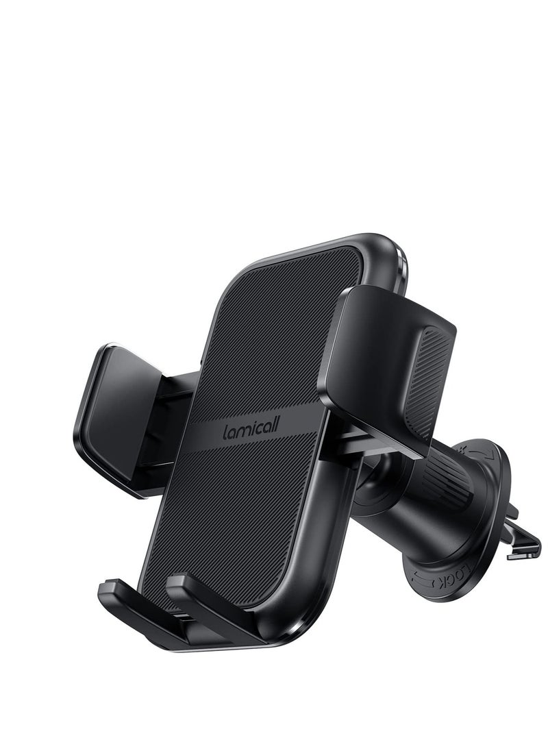 Lamicall - Lamicall 2024 Wider Clamp & Metal Hook Car Phone Holder Vent [Thick Cases Friendly] Phone Holders for Your Car Mount Automobile Hands Free Cradle Air Vent for iPhone 15 14 13 Pro Max Smartphone - Image 1