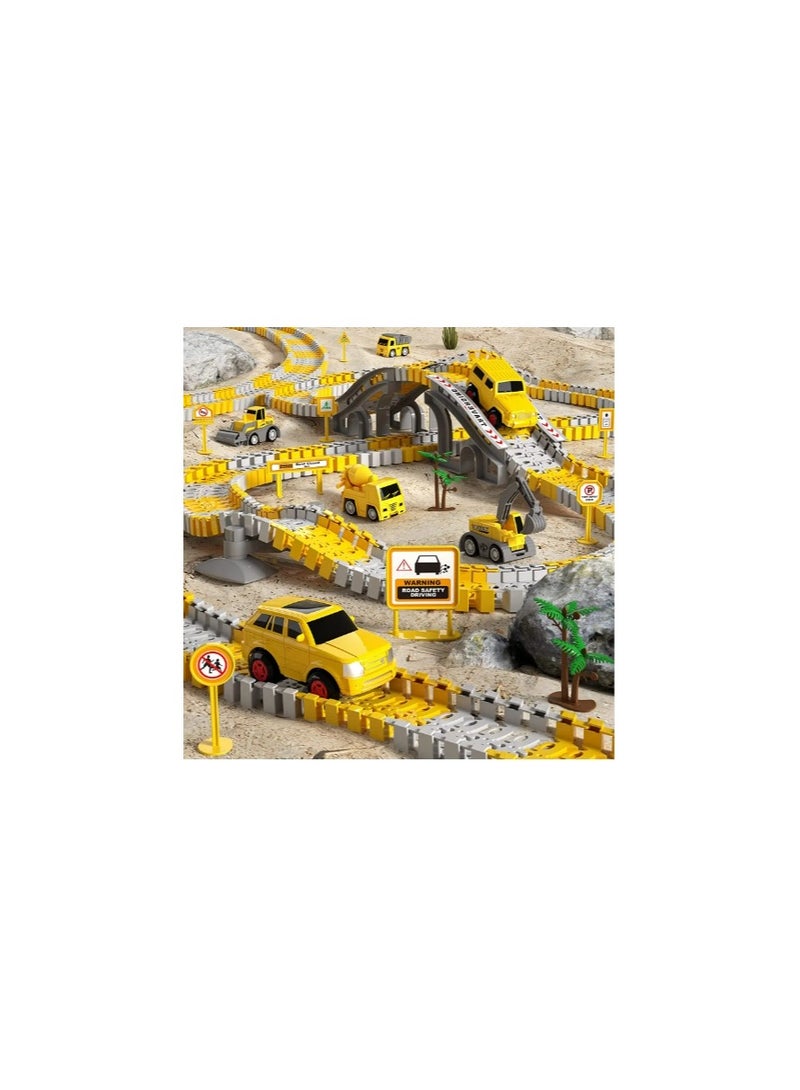 236 PCS Construction Toys Race Tracks for Boys Kids Toys, 6 PCS Construction Car and Flexible Track Playset Create A Engineering Road for 3 4 5 6 Year Old Boys Girls Toys  - Image 2