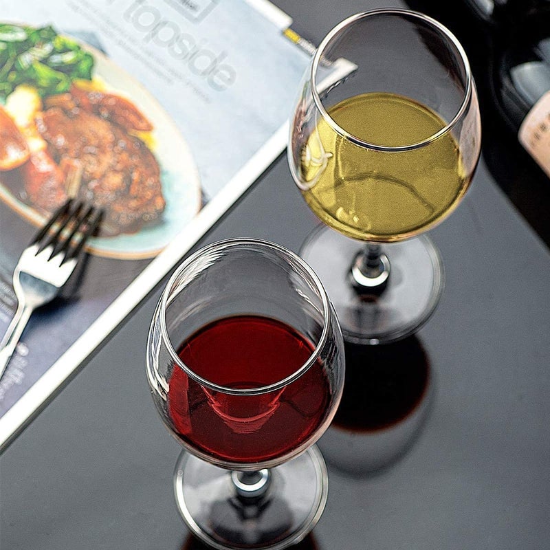 HAPPY BORN Italian Premium Wine Glasses Set of 2 330 ML Transparent Ideal for White or Red Wine Glass NonLead Crystal Clear - Image 4