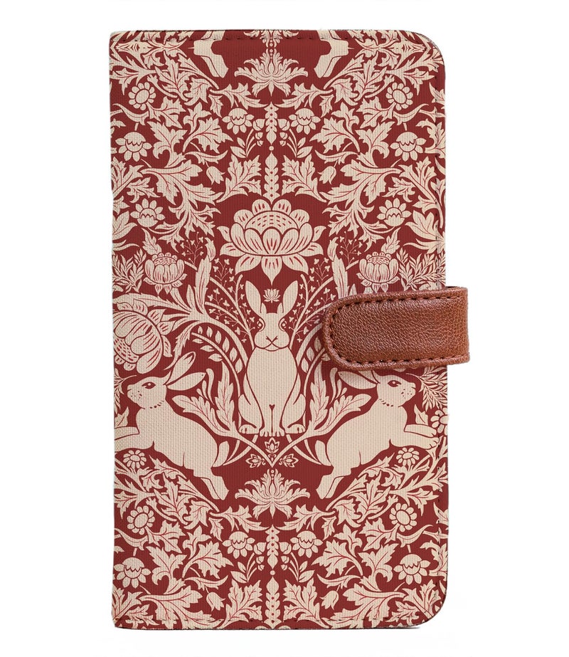 Kalankit Passport Wallet for Women | Vegan Leather Bi-Fold Long Wallet & Travel Purse | Valentine Gift for Her, Valentine Gifts for Women | Modern Damask (Year of The Rabbit) - Image 1