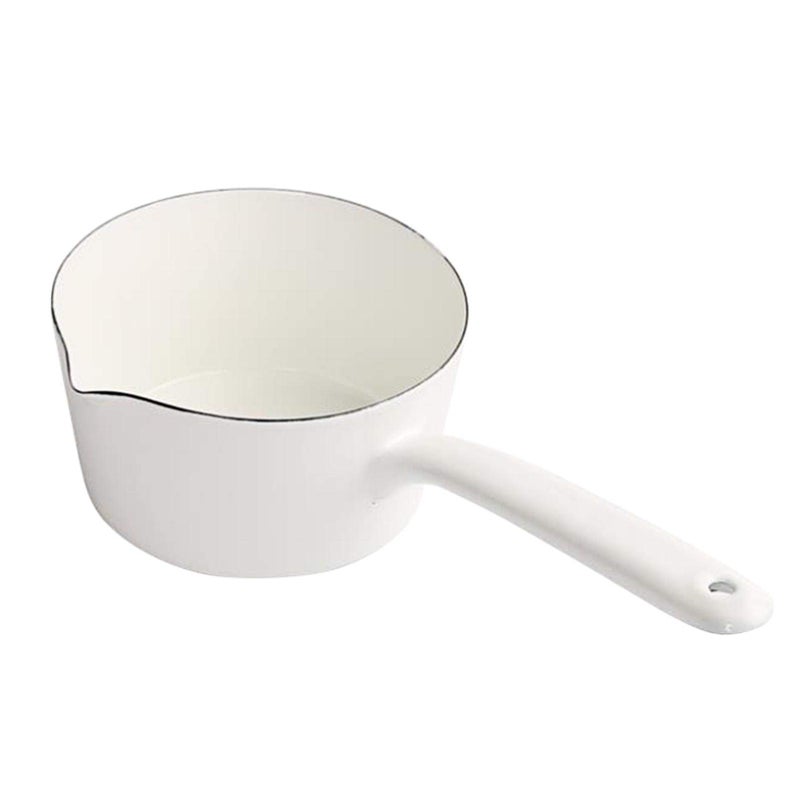 CALIDAKA 12L Enamel Milk Pan Mini Butter Warmer Saucepan With Pour Spout Nonstick Pot Melting Pot for Induction Electric Gas Stoves
