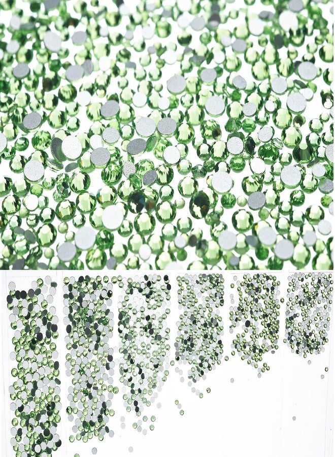 LOOKSEVEN 1728PCS Nail Art Rhinestone Light Green Glitter Diamend Gems 3D Tips DIY Decoration Fashion Flatback Crystal Gems Crystal Nail Rhinestones for Acrylic Nails, DIY Projects - Image 1