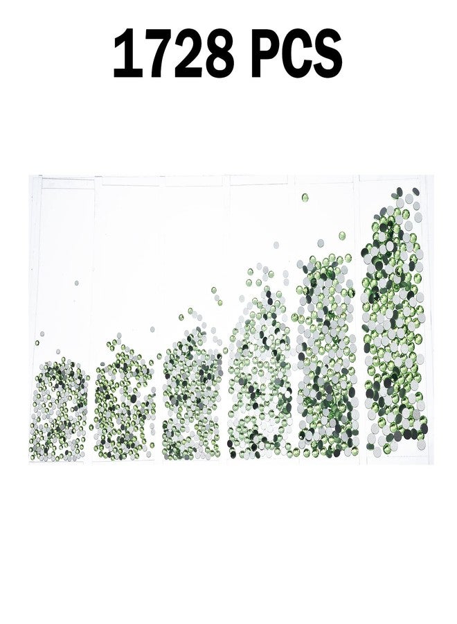 LOOKSEVEN 1728PCS Nail Art Rhinestone Light Green Glitter Diamend Gems 3D Tips DIY Decoration Fashion Flatback Crystal Gems Crystal Nail Rhinestones for Acrylic Nails, DIY Projects - Image 2