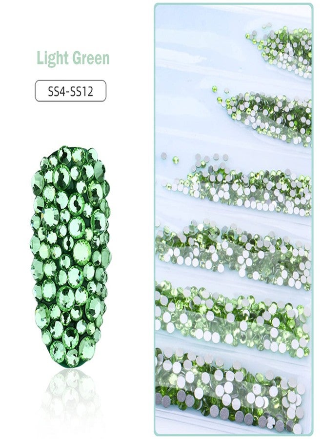 LOOKSEVEN 1728PCS Nail Art Rhinestone Light Green Glitter Diamend Gems 3D Tips DIY Decoration Fashion Flatback Crystal Gems Crystal Nail Rhinestones for Acrylic Nails, DIY Projects - Image 3