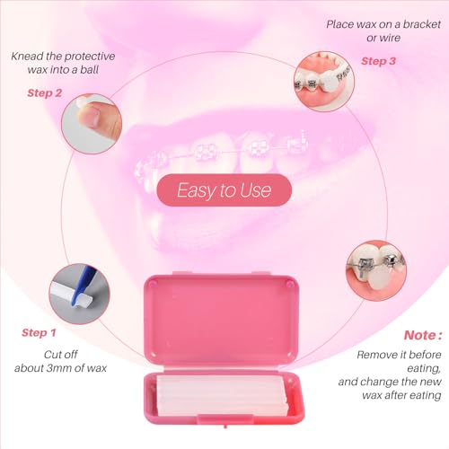 Dentosmile (Rose Flavored) Orthodontic Wax For Braces/Patient Relief Wax Dental Wax For Braces Support Wax To Relieve Irritation And Pain - 5 Strips Per Box (1) - Image 4