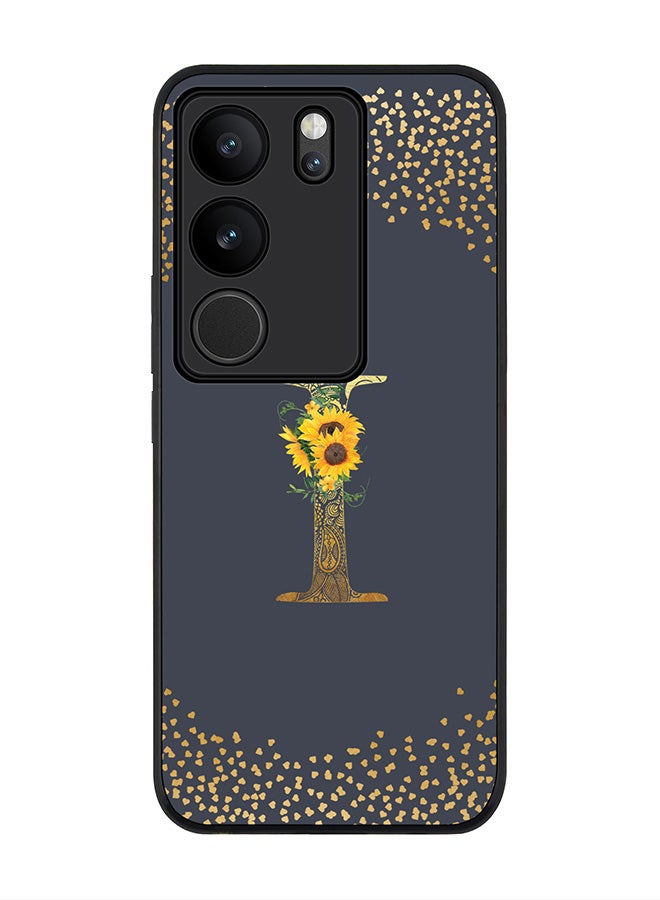 Stylizedd Case for Vivo V29 / Vivo V29 Pro / Vivo S17, Slim fit Flexible Cover Custom Monogram Initial Letter Floral Mandala Pattern Alphabet - I (Grey) - Image 1