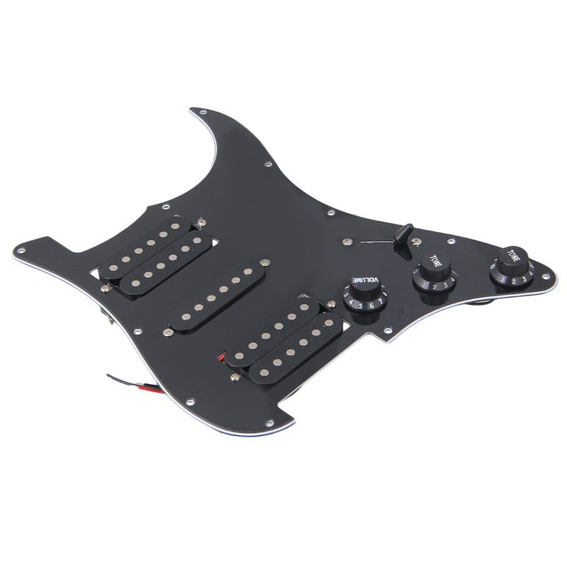 Homeswitch logyues Loaded Prewired Pickguard Guard Plate with HSH Preload Pickup for Electric Guitar (Black) - Image 2