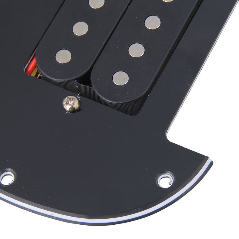 Homeswitch logyues Loaded Prewired Pickguard Guard Plate with HSH Preload Pickup for Electric Guitar (Black) - Image 4