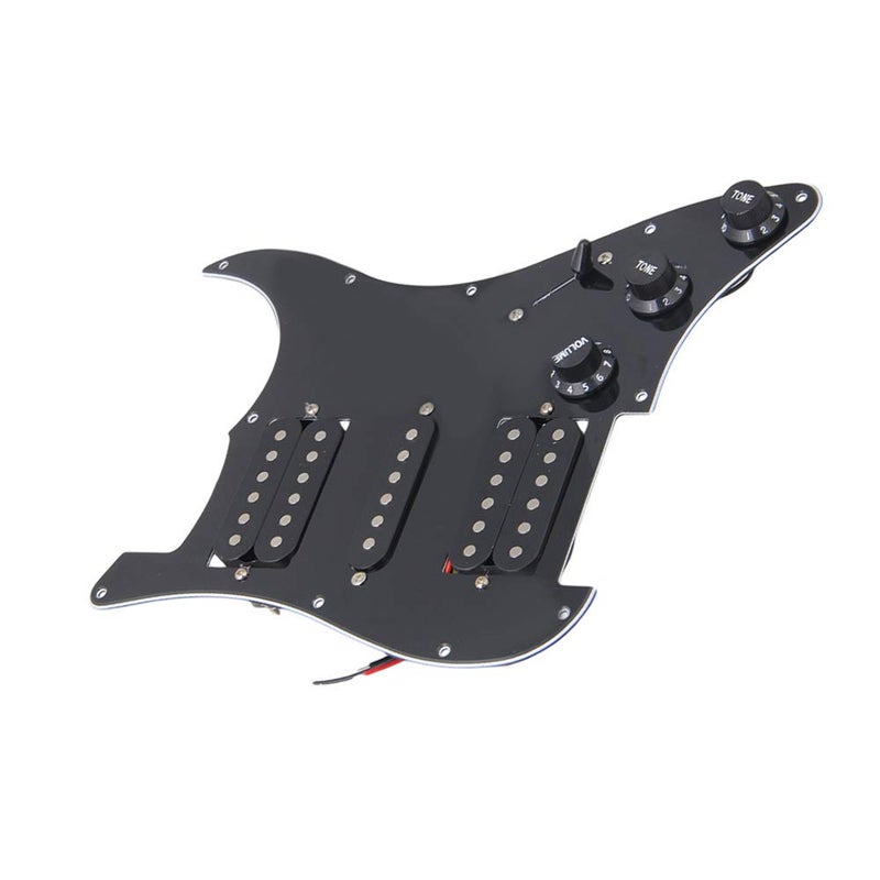 Homeswitch logyues Loaded Prewired Pickguard Guard Plate with HSH Preload Pickup for Electric Guitar (Black) - Image 3