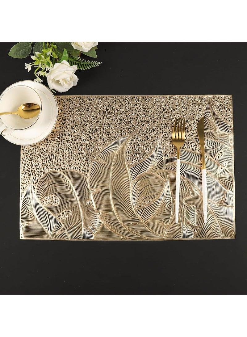 Placemats Set of 6, Heat Resistant Washable Waterproof Oil-Proof Placemats, Wrinkle Free Kitchen Dining Table Mats - Image 1