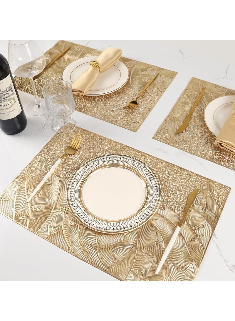 Placemats Set of 6, Heat Resistant Washable Waterproof Oil-Proof Placemats, Wrinkle Free Kitchen Dining Table Mats - Image 3