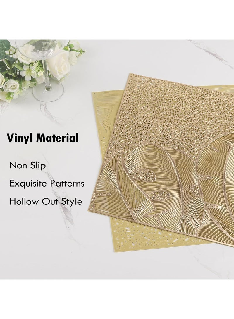 Placemats Set of 6, Heat Resistant Washable Waterproof Oil-Proof Placemats, Wrinkle Free Kitchen Dining Table Mats - Image 4