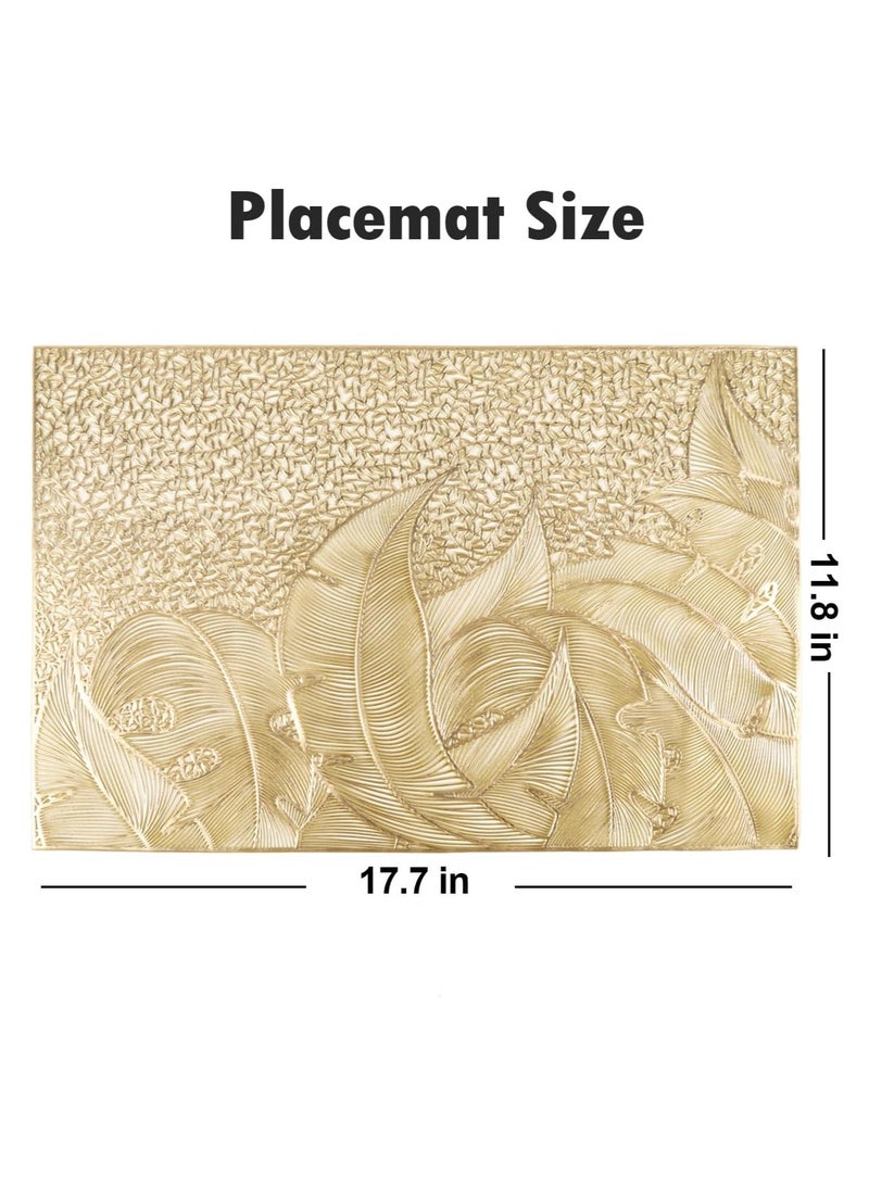 Placemats Set of 6, Heat Resistant Washable Waterproof Oil-Proof Placemats, Wrinkle Free Kitchen Dining Table Mats - Image 5