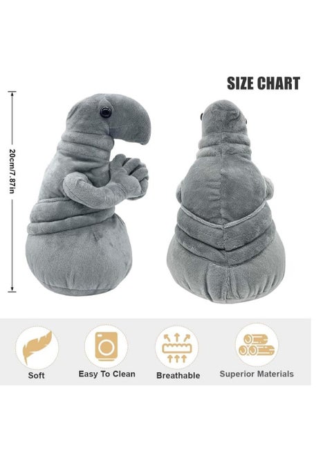 Plush toys with English text "Waiting Statue Tubby Gray Blob Plush Toy Soft Plush Doll Homunculus Loxodontus Creative Nice 7.9 in Tall"