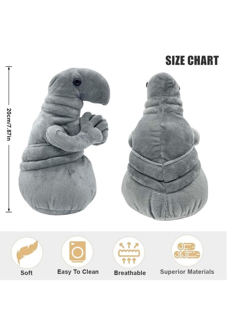 null - Plush toys with English text "Waiting Statue Tubby Gray Blob Plush Toy Soft Plush Doll Homunculus Loxodontus Creative Nice 7.9 in Tall" - Image 1
