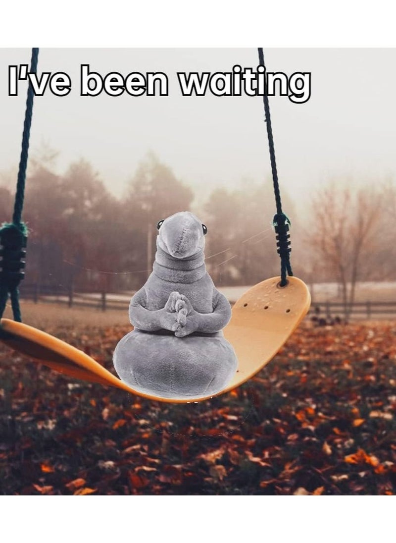 null - Plush toys with English text "Waiting Statue Tubby Gray Blob Plush Toy Soft Plush Doll Homunculus Loxodontus Creative Nice 7.9 in Tall" - Image 1