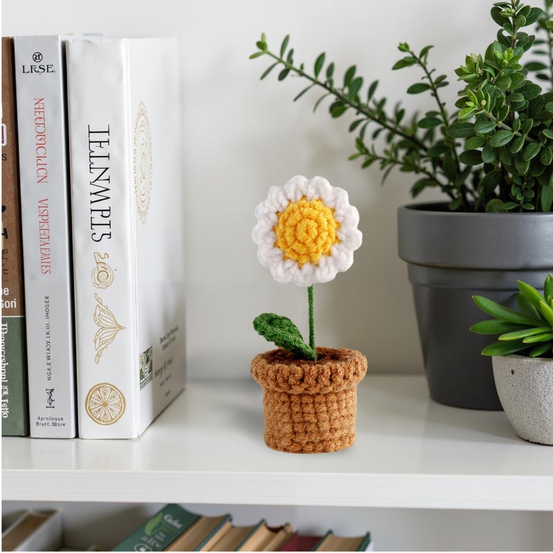VELENTI Teacher Gifts - Thank You For Helping Me Grow - Crochet Daisy  Heart  Sunflower Gifts - Lovely Teacher Appreciation Gifts - Best Teacher Gift for Nursery Teacher  Teaching Assistant (1 Flower: Assorted) - Image 4