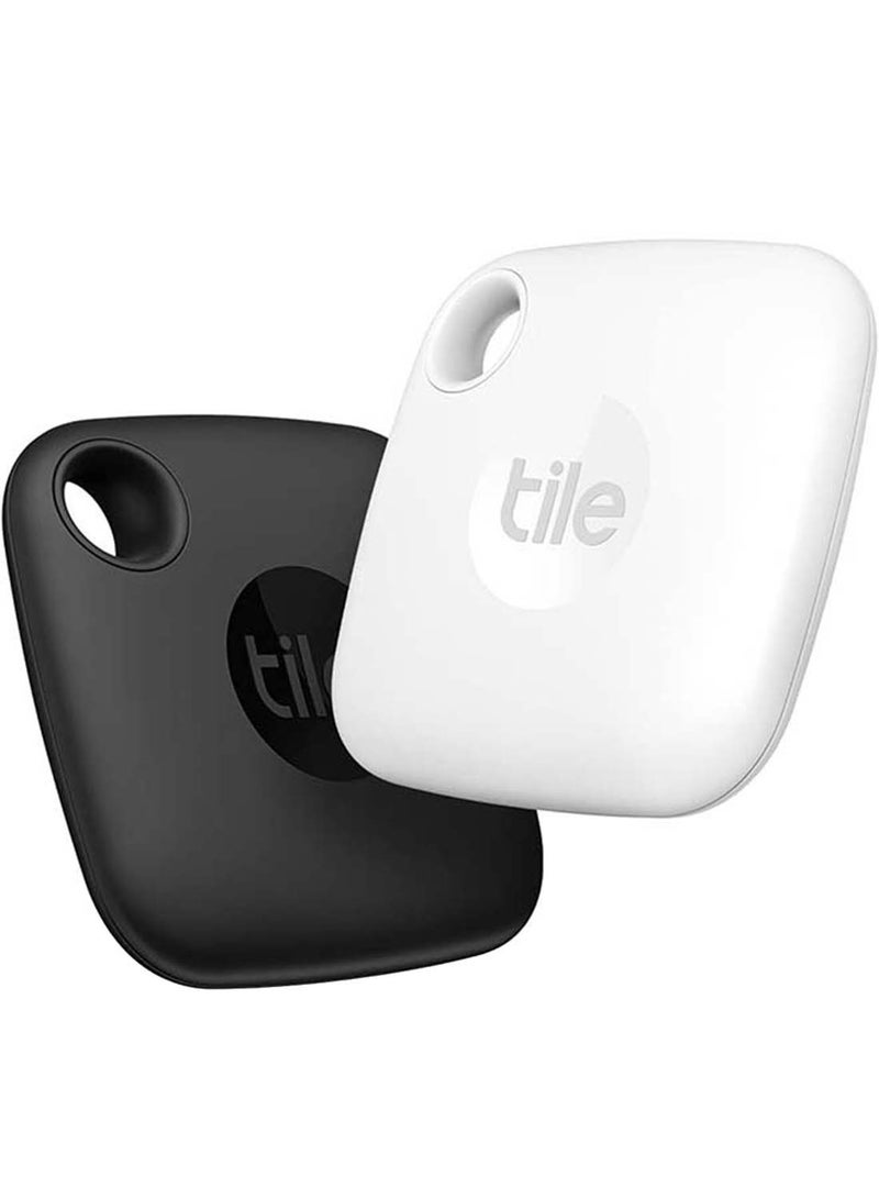 tile Mate 2022 Bluetooth Item Finder, 2 Pack, 60M Finding Range, Works With Alexa And Google Home, iOS And Android Compatible, Find Keys, Remotes And More Black/White - Image 1