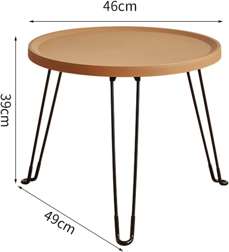 Foldable Side Table: Black, Light Wear-resistant Material, Rounded Smooth Corners - Space-saving Design, Waterproof Surface for Small Spaces, Bedroom, Living Room, Office - Image 2