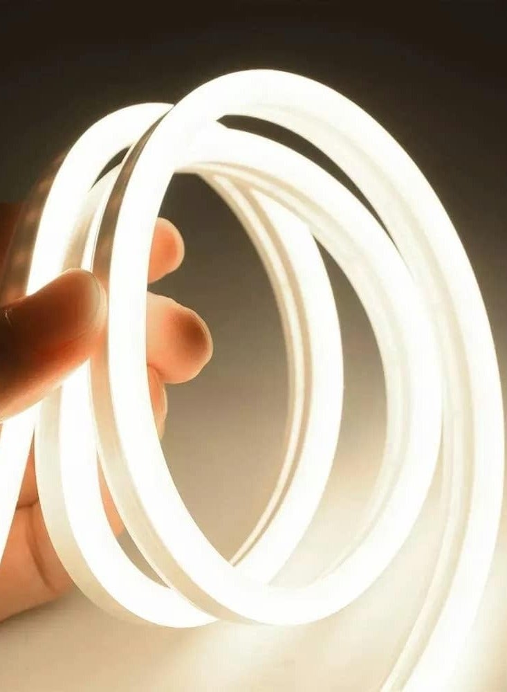 معرض الأعياد 12 فولت LED شريط حبل نيون، 16.4 قدم / 5 مل أضواء شريطية، 12 فولت مرن نيون فليكس للمطبخ وغرفة النوم والداخلية والخارجية وديكور المنزل DIY متضمن محول اللون أبيض دافئ - Image 5