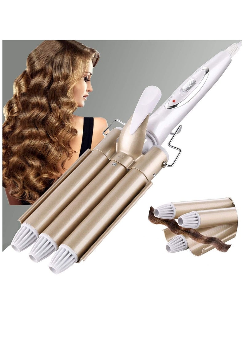 Generic Three Barrel Curling Iron Wand Hair culer hair wave hair iron Ceramic Tourmaline Triple Barrels, Dual Voltage Crimp  - Image 1