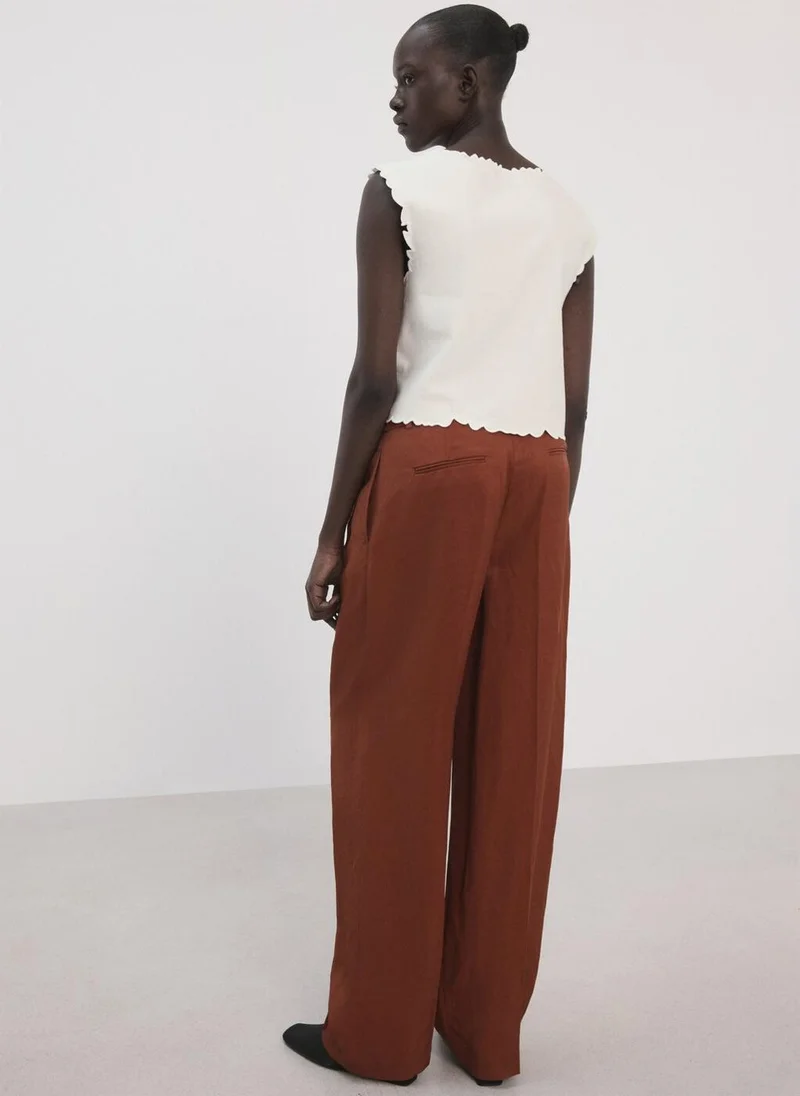 MANGO Embroidered flower top