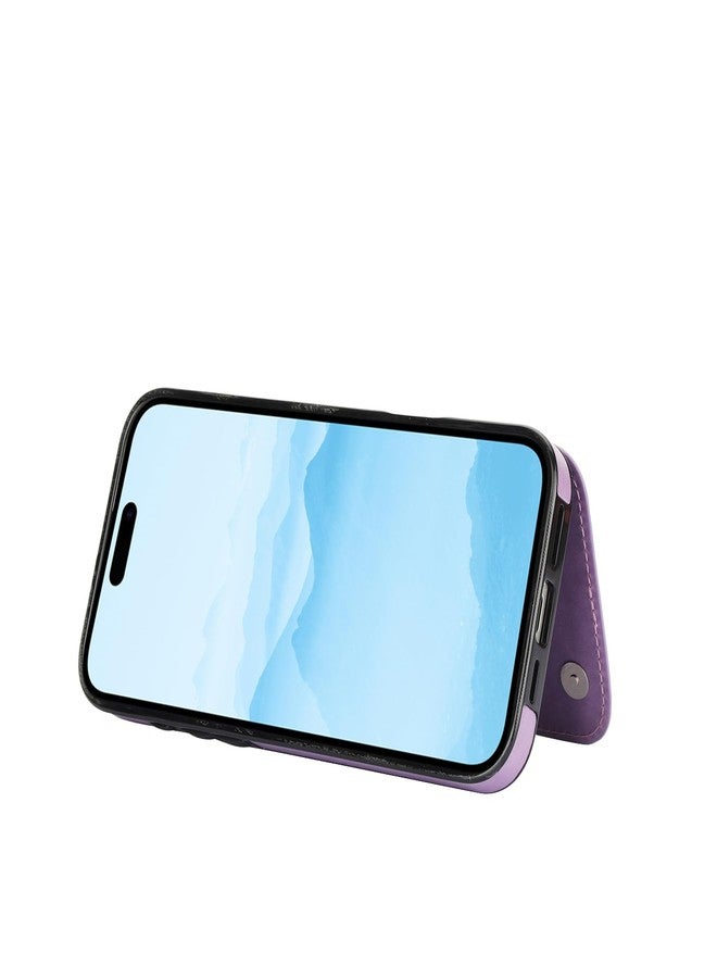 أسو ويش جراب هاتف Asuwish متوافق مع آيفون 16 (6.1 بوصة) مع واقي شاشة من الزجاج المقوى وحامل بطاقات، غطاء محفظة، غطاء قلاب من الجلد، ملحقات هاتف آيفون 16، جراب 16، 2024، نسائي، بنفسجي - Image 5