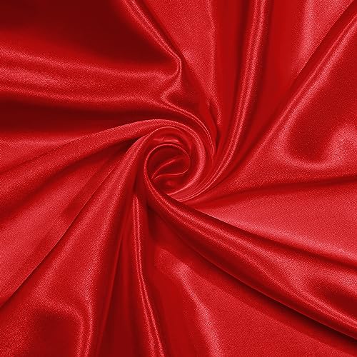 NSGZ Red Satin Fabric by The Yard, 10 Yards 60" Wide Silky Fabric, Solid Satin Cloth Fabric for Bridal, Wedding, Dress, Crafting, Decoration - Image 1