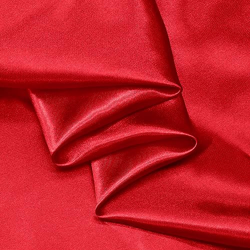 NSGZ Red Satin Fabric by The Yard, 10 Yards 60" Wide Silky Fabric, Solid Satin Cloth Fabric for Bridal, Wedding, Dress, Crafting, Decoration - Image 3