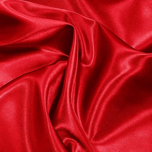 NSGZ Red Satin Fabric by The Yard, 10 Yards 60" Wide Silky Fabric, Solid Satin Cloth Fabric for Bridal, Wedding, Dress, Crafting, Decoration - Image 2