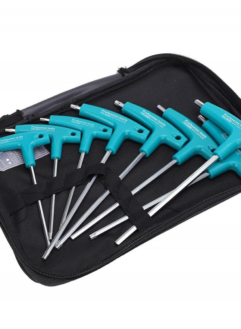 GGOOT Pentagonal Wrench 30×20×4 Handle Hexagonal Wrench Set Pentagonal Anti 8209 Anti-skid Handle Manual Repair Hardware Tools 0614C,T-Shape Hexagonal Wrench - Image 2
