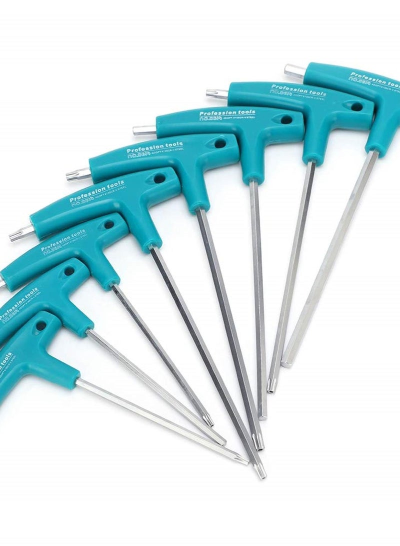 GGOOT Pentagonal Wrench 30×20×4 Handle Hexagonal Wrench Set Pentagonal Anti 8209 Anti-skid Handle Manual Repair Hardware Tools 0614C,T-Shape Hexagonal Wrench - Image 5