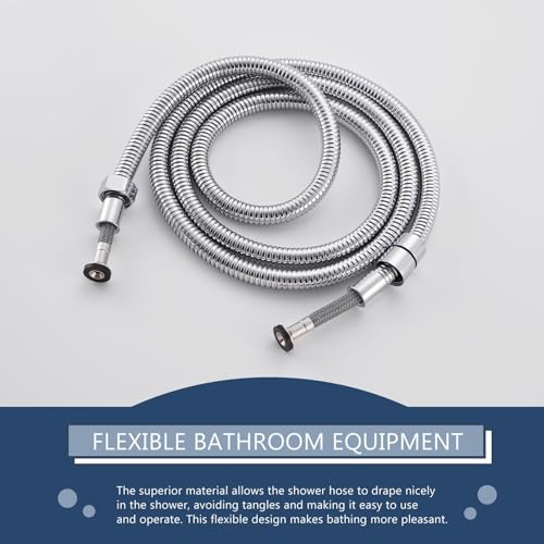 Angle Simple Replacement Shower Hose 79", Stainless Steel Flexible Handheld Shower Extension Hose 1/2" IPS, No Tangles, Chrome - Image 3