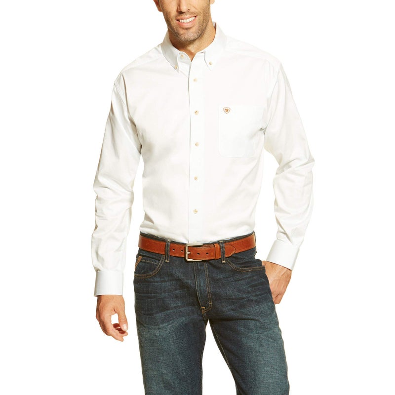 Ariat Solid Twill Classic Fit Shirt - Men's Long Sleeve Western Button-Down - Image 2