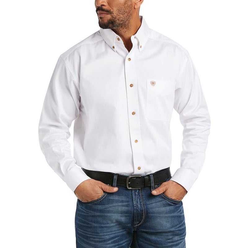 Ariat Solid Twill Classic Fit Shirt - Men's Long Sleeve Western Button-Down - Image 1