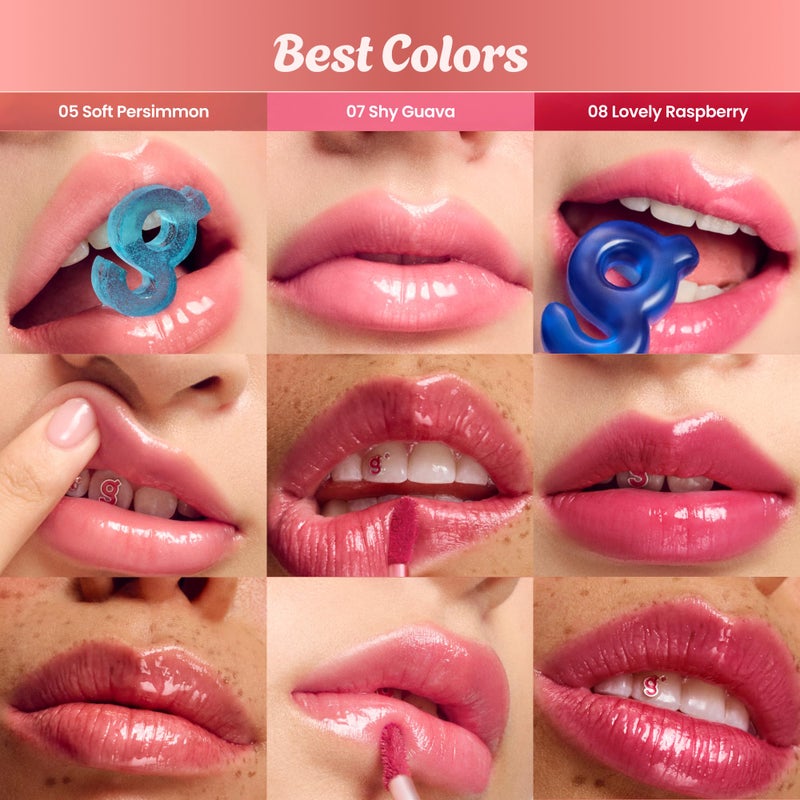 COLORGRAM Fruity Glass Tint 05 Sweet Persimmon | Korean Long Lasting & Waterproof Lip Stain | Glossy Dewy Lip Gloss, Highly Pigmented Subtle Coral Beige Shade with Glowing effect 0.11 Oz. - Image 5