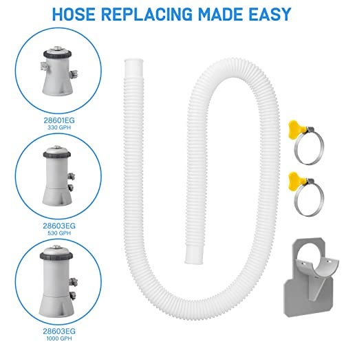 GUEQUITLEX Replacement Hose for Pool Pump 1.25" Diameter Swimming Pool Hose for Above Ground Pools, 59" Long 4 Pack Filter Pump Hose for Pump Models(330 GPH, 530 GPH, 1,000 GPH) - Image 3